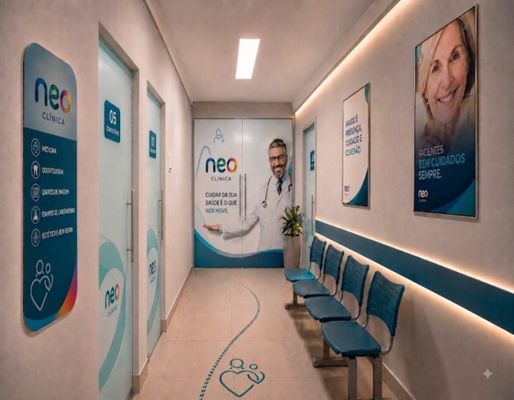 Corredor interno da Neo Clínica